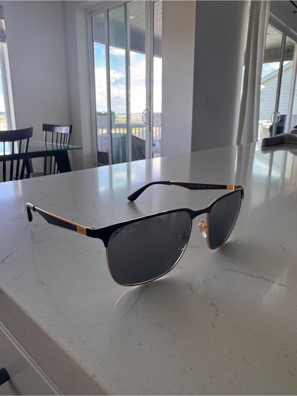 Ray-Ban RB 3569 Black & Gold Sunglasses